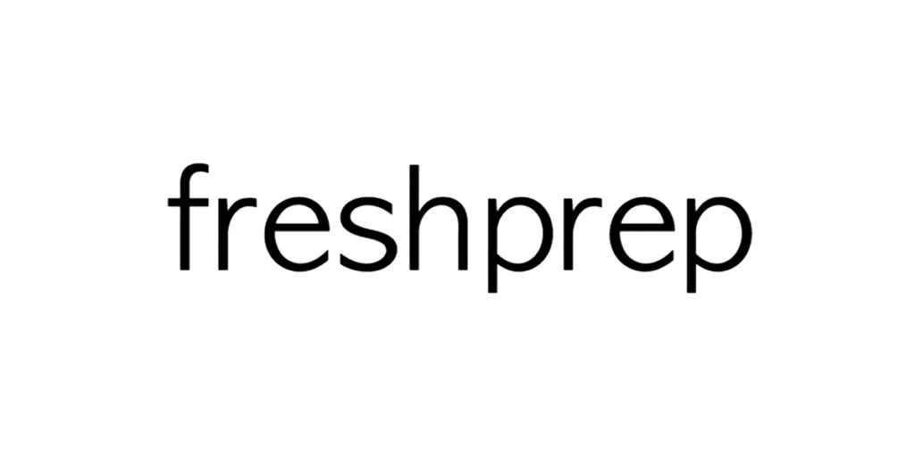 A logo of freshprep in black, lowercase letters.