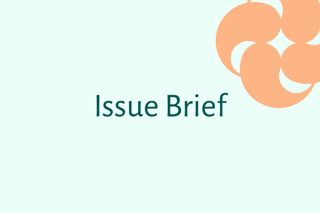 "Issue Brief" text in emerald green alongside the NNPBC brandmark in coral against a mint background.