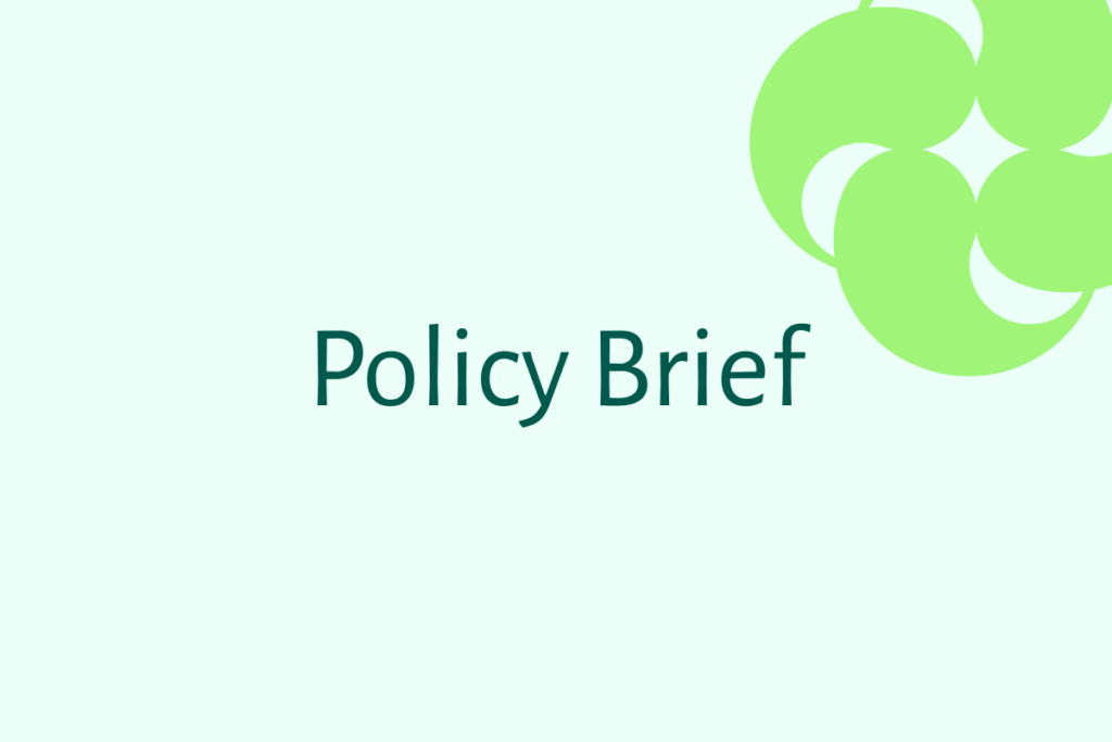 "Policy Brief" text in emerald green alongside the NNPBC brandmark in bright green against a mint background.